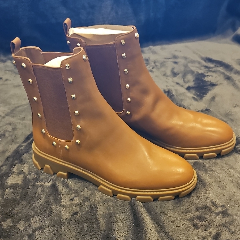 Michael Kors Brown Ankle Boots with Studs